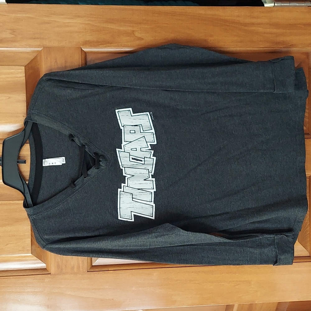 * Tincaps Baseball Fort Wayne, Front Laced-Up Long Sleeve Tee, Size L, Like New